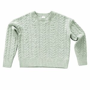 Joie Mint Green Cable Knit Sweater Womens XS Crewneck Soft Cozy Knit